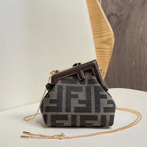 FENDI FIRST mini sac en tissu 5FB2321 marron