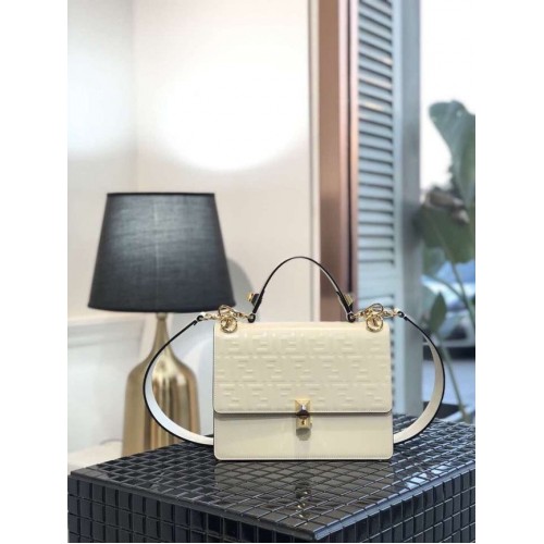 FENDI Kan I Sac à bandoulière en cuir 8BT283A blanc