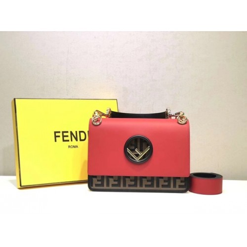 FENDI Kan I Sac à bandoulière en cuir 8BT284 rouge