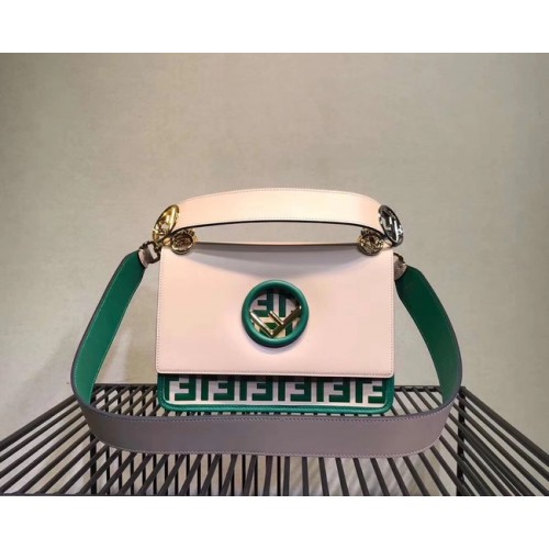 FENDI Kan I Sac à bandoulière en cuir 8BT284 blanc&vert