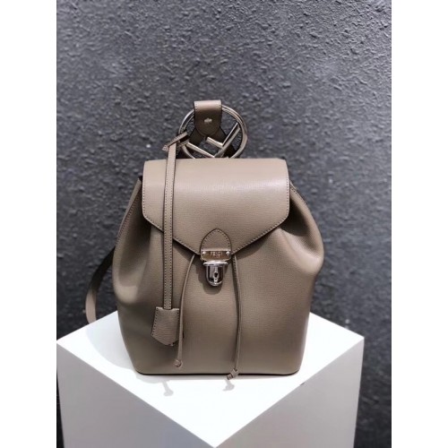 FENDI BACKPACK sac à dos en cuir gris 8BZ043A