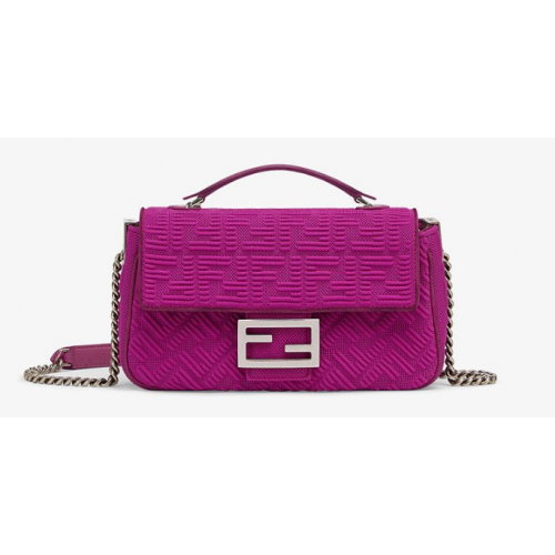 FENDI MIDI BAGUETTE CHAIN FF sac en tissu 8BR793 Violet
