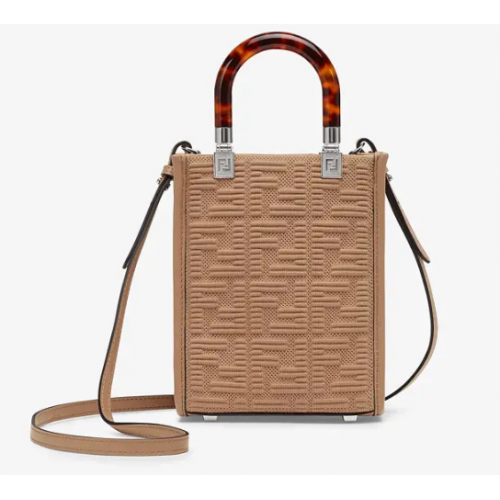 FENDI MINI SUNSHINE SHOPPER Mini-sac en tissu FF 8BS051AG Beige
