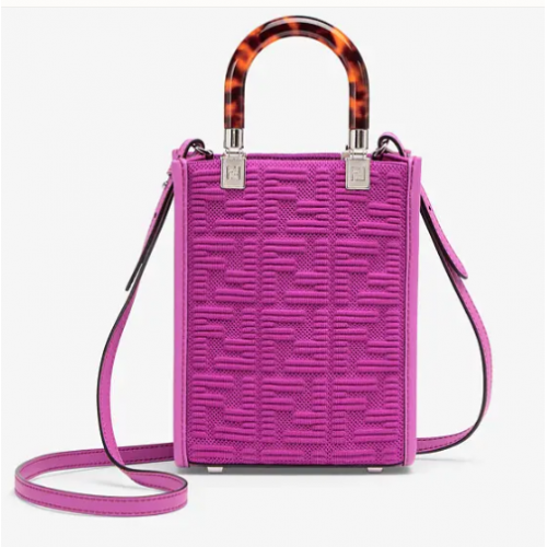 FENDI MINI SUNSHINE SHOPPER Mini-sac en tissu FF 8BS051AG Violet