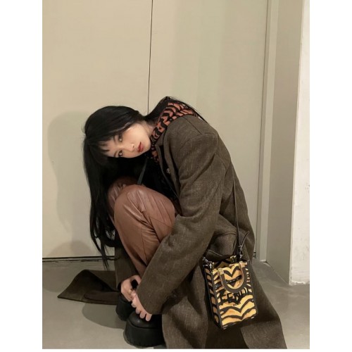 FENDI MINI SUNSHINE SHOPPER mini-sac en cuir 8BM128 marron