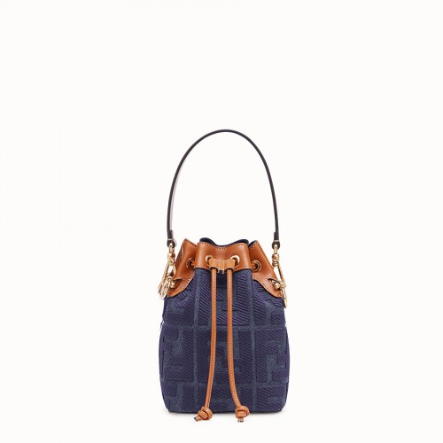 FENDI MON TRESOR Mini sac en toile bleue 8BS010