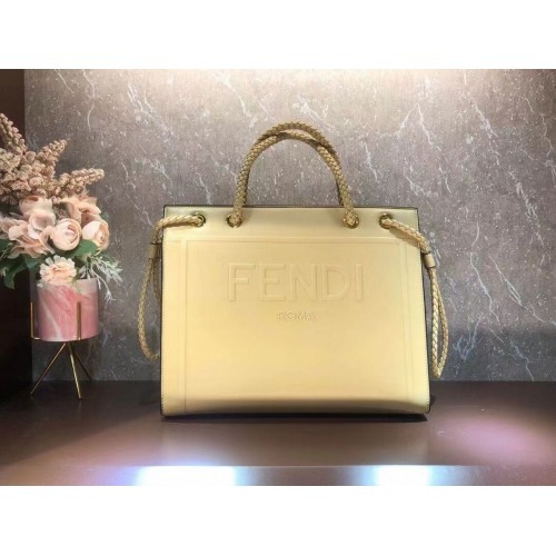 FENDI PACK MEDIUM SHOPPING BAG sac en cuir F1508 beige