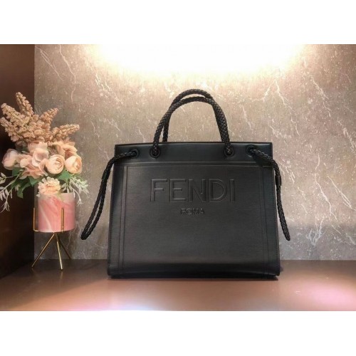 FENDI PACK MEDIUM SHOPPING BAG sac en cuir F1508 noir