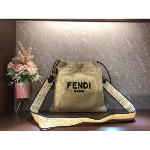 FENDI PACK PETIT POCHETTE Petit sac en paille tressée F1529 marron
