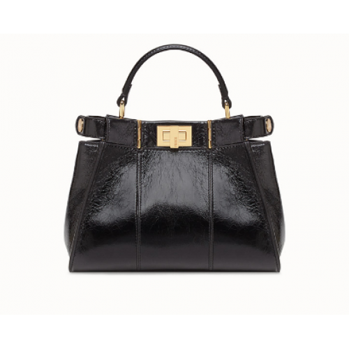 FENDI PEEKABOO ICONIC MINI Sac en cuir noir 8BN244