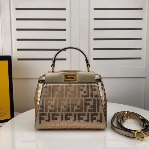 FENDI PEEKABOO ICONIC sac en cuir F0335 or