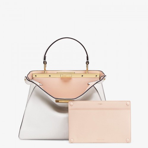 FENDI PEEKABOO ISEEU MEDIUM sac en cuir F1392 blanc