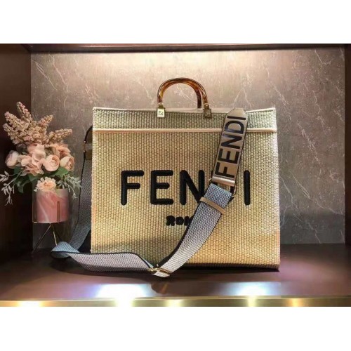 FENDI PEEKABOO X-TOTE FF Weave Sac 8BH376 Marron