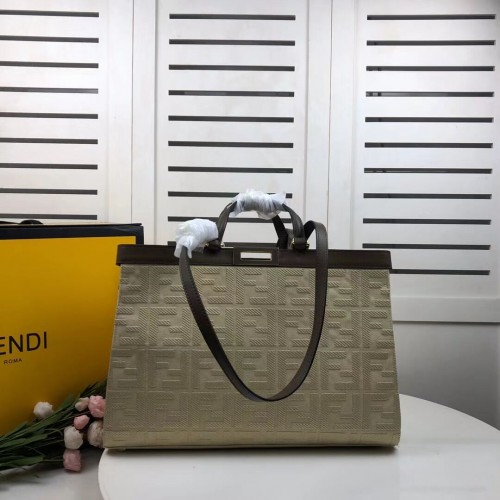 FENDI PEEKABOO X-TOTE sac en toile 8BH374A beige