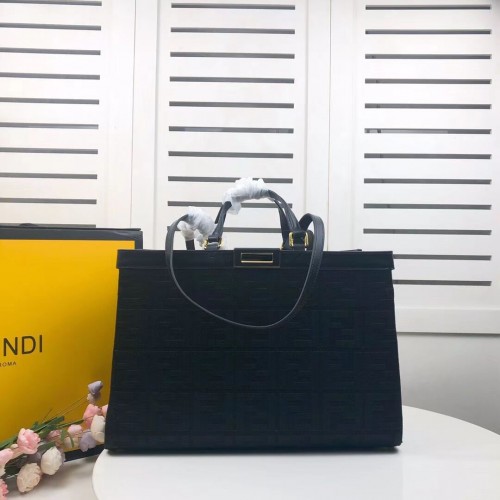 FENDI PEEKABOO X-TOTE sac en toile 8BH374A noir