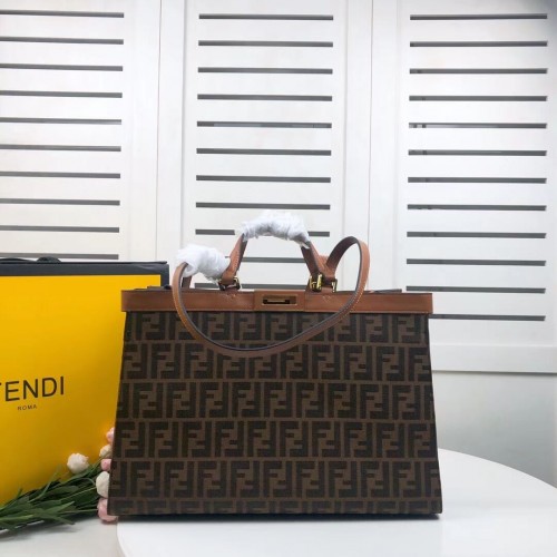 FENDI PEEKABOO X-TOTE sac en toile 8BH374A marron