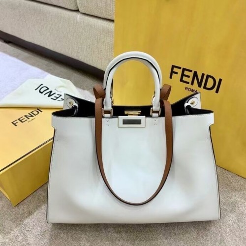 FENDI PEEKABOO X-TOTE sac en cuir F1527 blanc