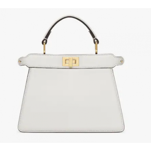 FENDI Peekaboo ISeeU Petite sac en cuir nappa rembourré 8BN335 Blanc