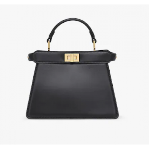 FENDI Peekaboo ISeeU Petite sac en cuir nappa rembourré 8BN335 noir