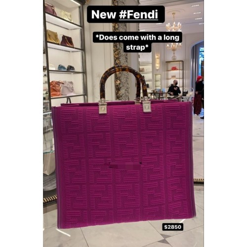 FENDI SHOPPER Sac en toile FF63259 Fushia