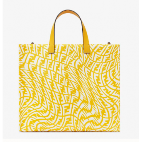 FENDI SHOPPER Sac en toile vernissée jaune 8BH357AF