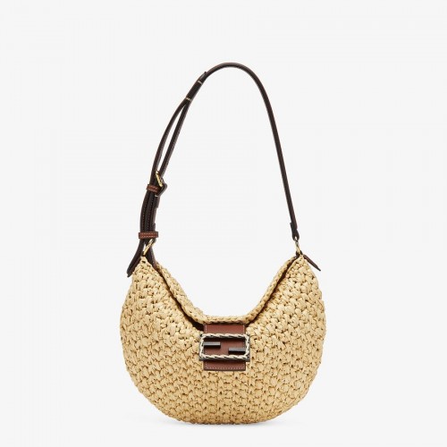 FENDI PETIT CROISSANT Sac en paille tressée 8BR790AFG