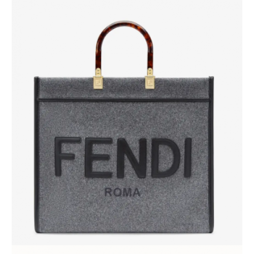 FENDI SUNSHINE GRAND shopper en flanelle 8BH371 gris