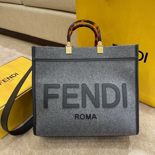 FENDI SUNSHINE GRAND shopper en flanelle 8BH375 Gris