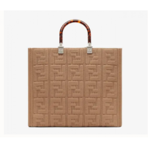 FENDI SUNSHINE MEDIUM sac en tissu FF 8BH386A Beige