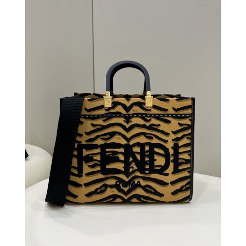 FENDI SUNSHINE MEDIUM sac en tissu FF 8BM127 marron