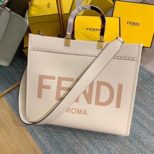 FENDI SUNSHINE MEDIUM shopper en cuir beige 8BH386A