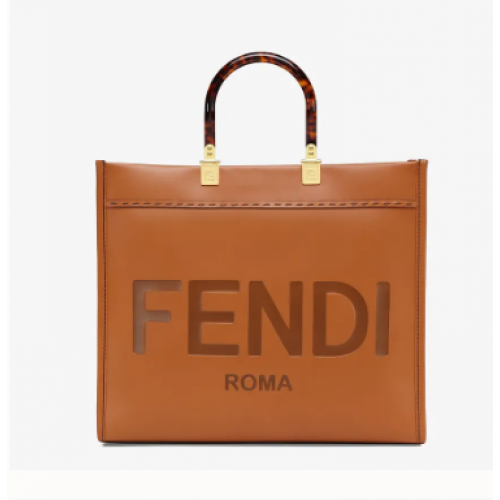 FENDI SUNSHINE MEDIUM shopper en cuir marron 8BH386A