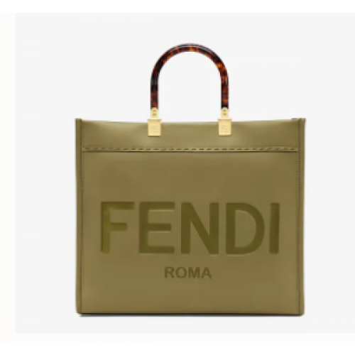 FENDI SUNSHINE MEDIUM shopper en cuir vert 8BH386A