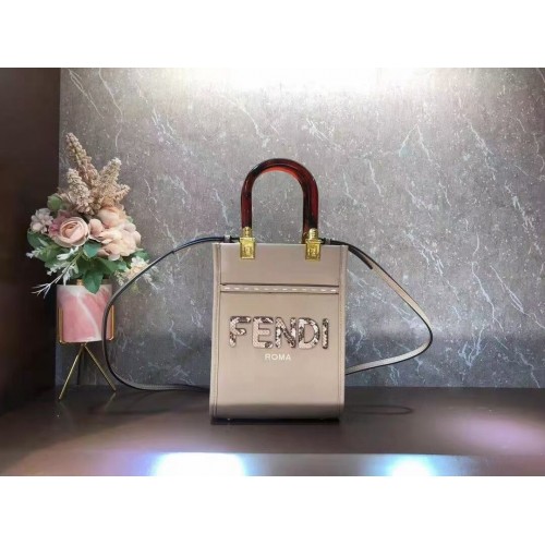 FENDI SUNSHINE SHOPPER mini-sac en cuir F1620 gris