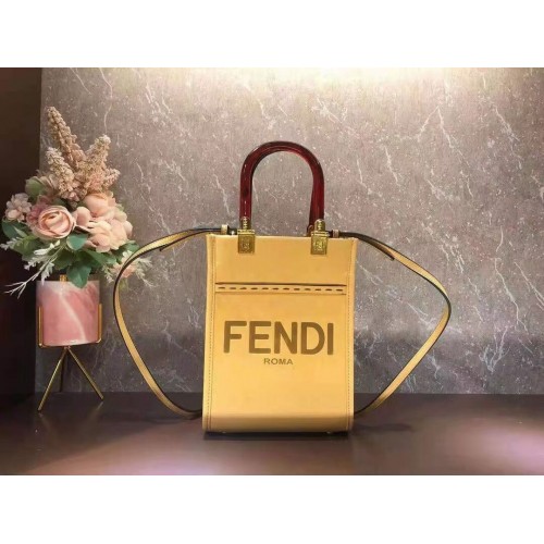 FENDI SUNSHINE SHOPPER mini-sac en cuir F1620 jaune