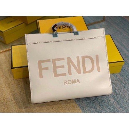 FENDI SUNSHINE grand cabas en cuir beige 8BH387A