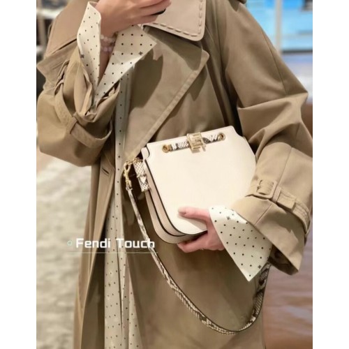 FENDI TOUCH sac en cuir 8BT349AH blanc