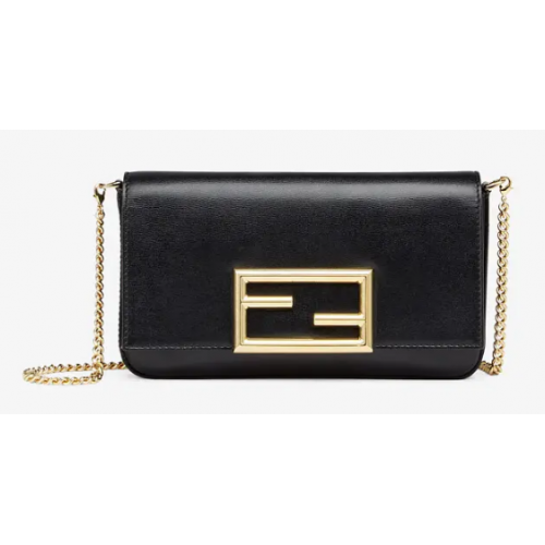 FENDI WALLET ON CHAIN WITH POUCHES mini-sac en cuir 8BS032 noir