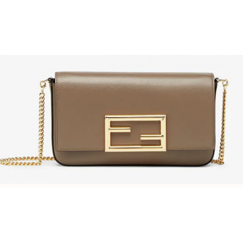FENDI WALLET ON CHAIN WITH POUCHES mini-sac en cuir 8BS032 gris