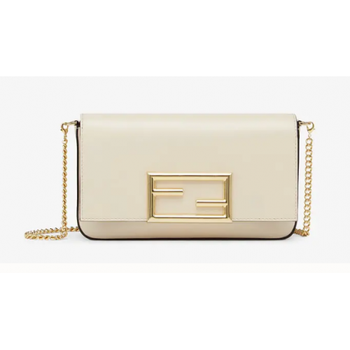 FENDI WALLET ON CHAIN WITH POUCHES mini-sac en cuir 8BS032 blanc