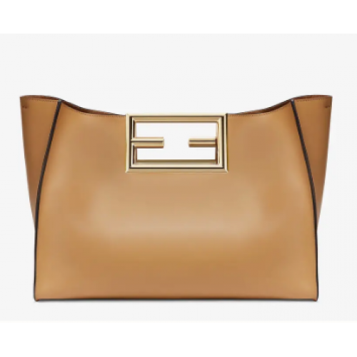 FENDI WAY MEDIUM Sac en cuir beige 8BH391AAI