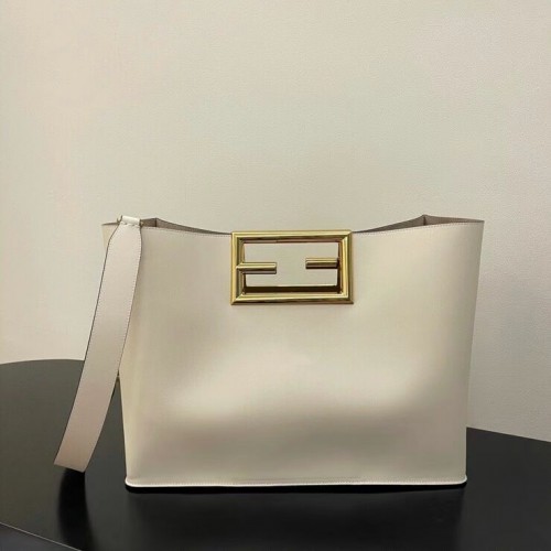 FENDI WAY MEDIUM Sac en cuir blanc 8BH391AAI