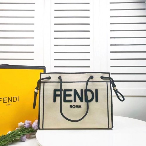 FENDI sac en toile F6501 gris