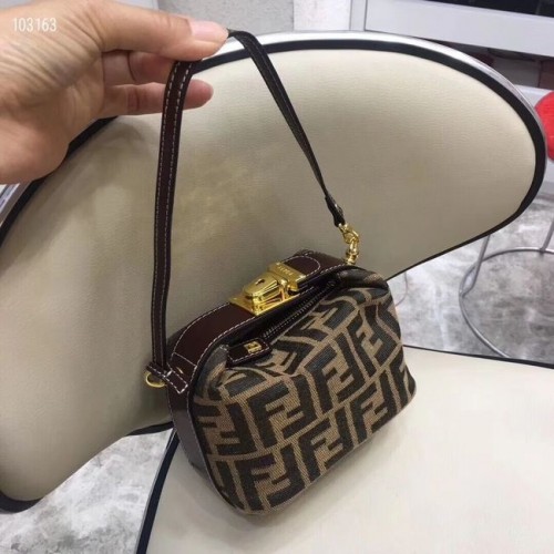 FENDI mini sac en tissu 8BR051 marron