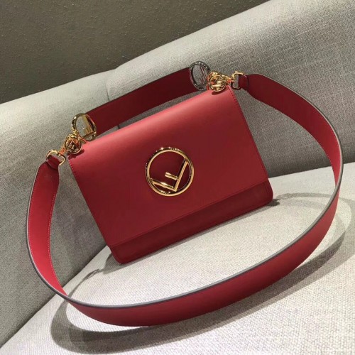 Fendi Sac à bandoulière en cuir de veau à rabat 6695 rouge