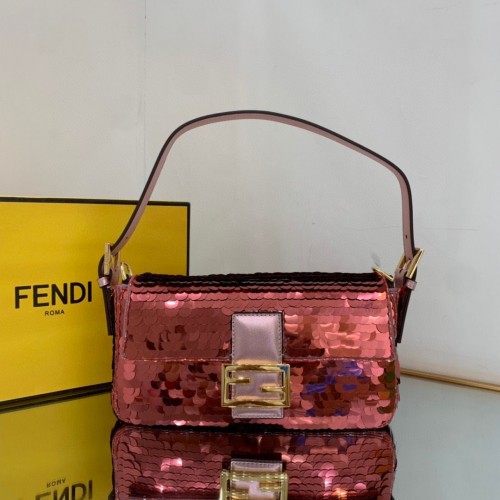 Fendi FF Baguette Or Métal Sequin Broderie Sac 2017 Vin