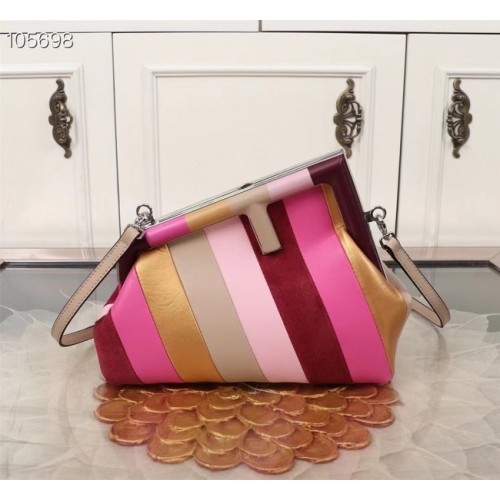Fendi First Medium Sac en cuir avec incrustation multicolore 8BP127A multicolore