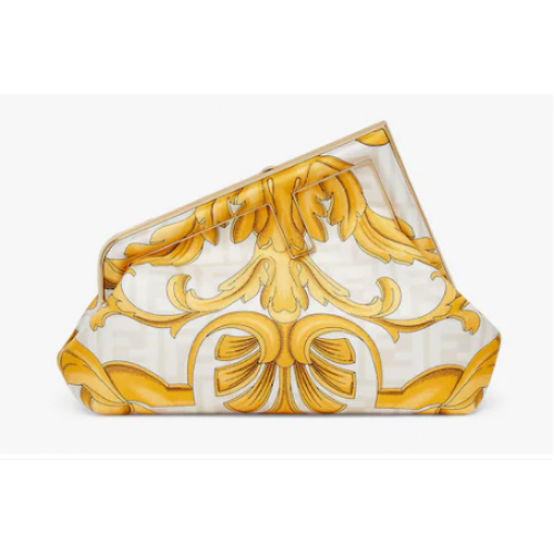 Fendi First Small Fendace Sac en soie imprimé blanc 8BP129