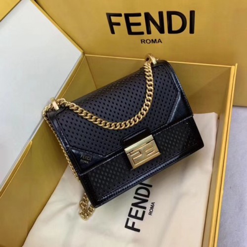 Fendi KAN U SMALL mini-sac en cuir 8BT312 Royal