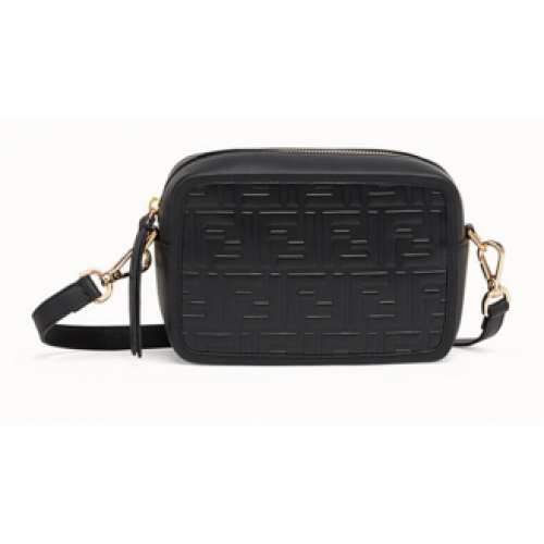Fendi MINI CAMERA CASE Sac en cuir noir 8BS019A